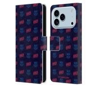 Head Case Designs Licenza Ufficiale FC Barcelona Modello FORCA Barca Custodia Portafoglio in Pelle Compatibile con Apple iPhone 17 PRO