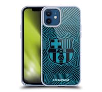 Head Case Designs Licenza Ufficiale FC Barcelona Nero Stemma Custodia Cover in Morbido Gel Compatibile con Apple iPhone 12 / iPhone 12 PRO