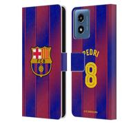 Head Case Designs Licenza Ufficiale FC Barcelona Pedri 2025/26 Giocatori Home Kit Custodia Portafoglio in Pelle Compatibile con Motorola Moto G Play (2024)