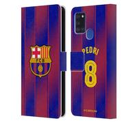 Head Case Designs Licenza Ufficiale FC Barcelona Pedri 2025/26 Giocatori Home Kit Custodia Portafoglio in Pelle Compatibile con Samsung Galaxy A21s (2020)
