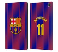 Head Case Designs Licenza Ufficiale FC Barcelona Raphinha 2025/26 Giocatori Home Kit Custodia Portafoglio in Pelle Compatibile con Amazon Fire Max 11 2023