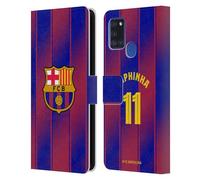 Head Case Designs Licenza Ufficiale FC Barcelona Raphinha 2025/26 Giocatori Home Kit Custodia Portafoglio in Pelle Compatibile con Samsung Galaxy A21s (2020)