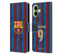 Head Case Designs Licenza Ufficiale FC Barcelona Robert Lewandowski 2022/23 Giocatori Home Kit Custodia Portafoglio in Pelle Compatibile con Apple iPhone 17