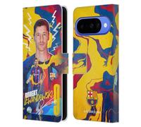 Head Case Designs Licenza Ufficiale FC Barcelona Robert Lewandowski 2022/23 Prima Squadra Custodia Portafoglio in Pelle Compatibile con Google Pixel 10