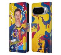 Head Case Designs Licenza Ufficiale FC Barcelona Robert Lewandowski 2022/23 Prima Squadra Custodia Portafoglio in Pelle Compatibile con Google Pixel 10 Pro XL