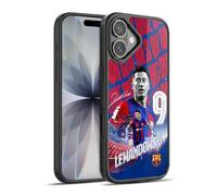 Head Case Designs Licenza Ufficiale FC Barcelona Robert Lewandowski 2023/24 Prima Squadra Cover in Gel Rinforzata [Protezione di Grado Militare] Compatibile con Apple iPhone 17