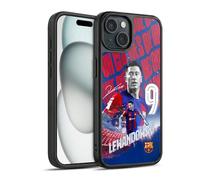 Head Case Designs Licenza Ufficiale FC Barcelona Robert Lewandowski 2023/24 Prima Squadra Cover in Gel Rinforzata [Protezione di Grado Militare] Compatibile con Apple iPhone 15