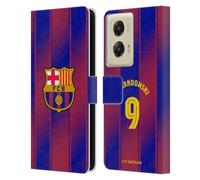 Head Case Designs Licenza Ufficiale FC Barcelona Robert?Lewandowski 2025/26 Giocatori Home Kit Custodia Portafoglio in Pelle Compatibile con Motorola Moto G Stylus 5G (2024)