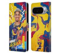 Head Case Designs Licenza Ufficiale FC Barcelona Ronald Araújo 2022/23 Prima Squadra Custodia Portafoglio in Pelle Compatibile con Google Pixel 10 Pro XL