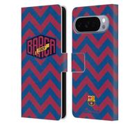 Head Case Designs Licenza Ufficiale FC Barcelona Zigzag FORCA BARCA Custodia Portafoglio in Pelle Compatibile con Google Pixel 10 Pro XL