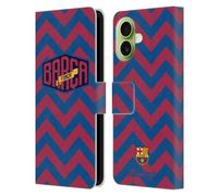 Head Case Designs Licenza Ufficiale FC Barcelona Zigzag FORCA Barca Custodia Portafoglio in Pelle Compatibile con Apple iPhone 17
