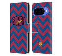 Head Case Designs Licenza Ufficiale FC Barcelona Zigzag FORCA BARCA Custodia Portafoglio in Pelle Compatibile con Google Pixel 10