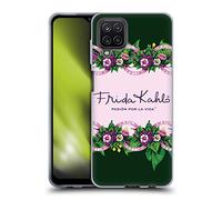 Head Case Designs Licenza Ufficiale Frida Kahlo Bordo Floreale Porpora Custodia in Gel [Protezione di Grado Militare] Compatibile con Samsung Galaxy A12 (2020)