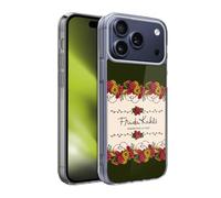 Head Case Designs Licenza Ufficiale Frida Kahlo Bordo Floreale Rosso Custodia in Gel [Protezione di Grado Militare] Compatibile con Apple iPhone 17 PRO Max