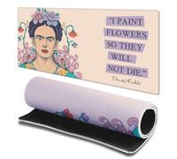 Head Case Designs Licenza Ufficiale Frida Kahlo Dipingo Fiori Arte Mista 23.62 x 11.81 x 0.12 Inches (600 x 300 mm) - L Tappetino per Mouse E Scrivania da Ufficio per Giochi Tastiera PC
