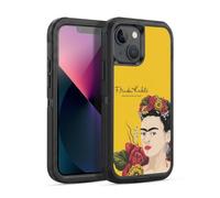 Head Case Designs Licenza Ufficiale Frida Kahlo Ritratto Floreale Rosso Custodia Antiurto Ultra Blindata compatibile con Apple iPhone 13