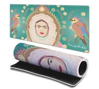 Head Case Designs Licenza Ufficiale Frida Kahlo Uccelli con Cornice Ovale Arte Floreale 23.62 x 11.81 x 0.12 inches (600 x 300 mm) - L Tappetino Per Mouse E Scrivania Da Ufficio Per Giochi Tastiera PC