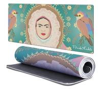 Head Case Designs Licenza Ufficiale Frida Kahlo Uccelli con Cornice Ovale Arte Floreale 37.4 x 15.75 x 0.16 inches (900 x 400 mm) - XL Tappetino Per Mouse E Scrivania Da Ufficio Per Giochi Tastiera PC