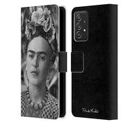 Head Case Designs Licenza Ufficiale Frida Kahlo Vestito Testa Floreale Primi Piani e Citazioni Custodia Portafoglio in Pelle Compatibile con Galaxy A52 / A52s / 5G (2021)