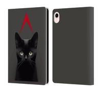 Head Case Designs Licenza Ufficiale Haroulita Gatto Nero Animali Arte Mista Custodia Portafoglio in Pelle Compatibile con Apple iPad Mini (2021/2024)