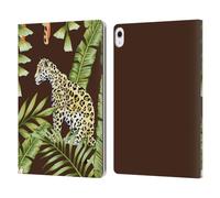 Head Case Designs Licenza Ufficiale Haroulita Leopardo Foresta Custodia Portafoglio in Pelle Compatibile con Apple iPad Air 13 2024/2025