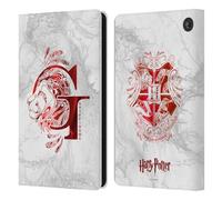 Head Case Designs Licenza Ufficiale Harry Potter Gryffindor Aguamenti Deathly Hallows IX Custodia Portafoglio in Pelle Compatibile con Amazon Fire 7 2022