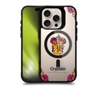 Head Case Designs Licenza Ufficiale Harry Potter Gryffindor Case Black Shockproof Bumper Case [Military Grade Protection] Compatible with Apple iPhone 16 Pro and Compatible with MagSafe