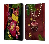Head Case Designs Licenza Ufficiale Harry Potter Gryffindor Ornamenti Natalizie Custodia Portafoglio in Pelle Compatibile con Apple iPad PRO 11 2020/2021 / 2022
