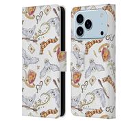 Head Case Designs Licenza Ufficiale Harry Potter Hedwig Owl Modello Deathly Hallows XIII Custodia Portafoglio in Pelle Compatibile con Apple iPhone 17 PRO