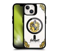 Head Case Designs Licenza Ufficiale Harry Potter Hufflepuff Case Black Shockproof Bumper Case [Military Grade Protection] Compatible with Apple iPhone 14 and Compatible with MagSafe