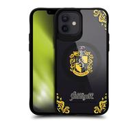 Head Case Designs Licenza Ufficiale Harry Potter Hufflepuff Case Black Shockproof Bumper Case [Military Grade Protection] Compatible with Apple iPhone 12 / iPhone 12 Pro and Compatible with MagSafe
