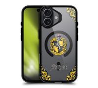 Head Case Designs Licenza Ufficiale Harry Potter Hufflepuff Case Black Shockproof Bumper Case [Military Grade Protection] Compatible with Apple iPhone 17 and Compatible with MagSafe