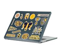 Head Case Designs Licenza Ufficiale Harry Potter Hufflepuff Icone Custodia Laptop Nero con Glitter Armatura Rigida Cristallo Compatibile con MacBook Air 13.6" M2 A2681/M3 A3113/M4 A3240 2022/2024/2025