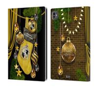 Head Case Designs Licenza Ufficiale Harry Potter Hufflepuff Ornamenti Natalizie Custodia Portafoglio in Pelle Compatibile con Apple iPad PRO 11 M4 2024