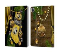 Head Case Designs Licenza Ufficiale Harry Potter Hufflepuff Ornamenti Natalizie Custodia Portafoglio in Pelle Compatibile con Apple iPad PRO 12.9 2020/2021/2022