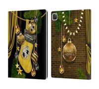 Head Case Designs Licenza Ufficiale Harry Potter Hufflepuff Ornamenti Natalizie Custodia Portafoglio in Pelle Compatibile con Apple iPad PRO 13 M4 2024