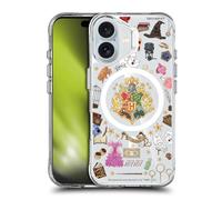 Head Case Designs Licenza Ufficiale Harry Potter Modello Hogwarts Icone Magiche Custodia Antiurto [Protezione di Grado Militare] Compatibile con Apple iPhone 16 e Compatibile con MagSafe
