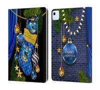 Head Case Designs Licenza Ufficiale Harry Potter Ravenclaw Ornamenti Natalizie Custodia Portafoglio in Pelle Compatibile con Apple iPad Air 11 2020/2022/2024/2025