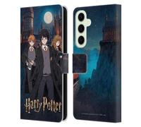 Head Case Designs Licenza Ufficiale Harry Potter Ron, Hermione E Harry Celebrazione Anime Custodia Portafoglio in Pelle Compatibile con Samsung Galaxy S25+