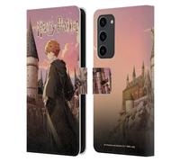 Head Case Designs Licenza Ufficiale Harry Potter Ron Weasley Celebrazione Anime Custodia Portafoglio in Pelle Compatibile con Samsung Galaxy S23+ 5G