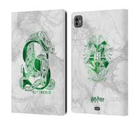 Head Case Designs Licenza Ufficiale Harry Potter Slytherin Aguamenti Deathly Hallows IX Custodia Portafoglio in Pelle Compatibile con Apple iPad PRO 11 M4/M5 2024/2025