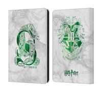 Head Case Designs Licenza Ufficiale Harry Potter Slytherin Aguamenti Deathly Hallows IX Custodia Portafoglio in Pelle Compatibile con Amazon Kindle Paperwhite 6