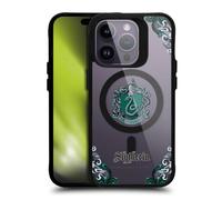 Head Case Designs Licenza Ufficiale Harry Potter Slytherin Case Black Shockproof Bumper Case [Military Grade Protection] Compatible with Apple iPhone 14 Pro and Compatible with MagSafe