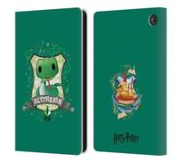 Head Case Designs Licenza Ufficiale Harry Potter Slytherin Deathly Hallows II Custodia Portafoglio in Pelle Compatibile con Amazon Fire 7 2022