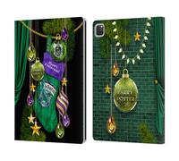 Head Case Designs Licenza Ufficiale Harry Potter Slytherin Ornamenti Natalizie Custodia Portafoglio in Pelle Compatibile con Apple iPad PRO 12.9 2020/2021/2022