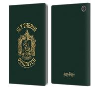 Head Case Designs Licenza Ufficiale Harry Potter Slytherin Quidditch Deathly Hallows X Custodia Portafoglio in Pelle Compatibile con Amazon Fire Max 11 2023