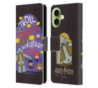 Head Case Designs Licenza Ufficiale Harry Potter Troll Dungeon Deathly Hallows III Custodia Portafoglio in Pelle Compatibile con Apple iPhone 17