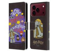 Head Case Designs Licenza Ufficiale Harry Potter Troll Dungeon Deathly Hallows III Custodia Portafoglio in Pelle Compatibile con Apple iPhone 18 Pro Max