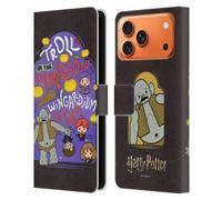 Head Case Designs Licenza Ufficiale Harry Potter Troll Dungeon Deathly Hallows III Custodia Portafoglio in Pelle Compatibile con Apple iPhone 17 Pro Max