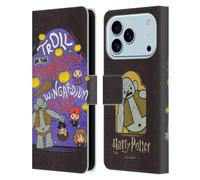 Head Case Designs Licenza Ufficiale Harry Potter Troll Dungeon Deathly Hallows III Custodia Portafoglio in Pelle Compatibile con Apple iPhone 17 PRO